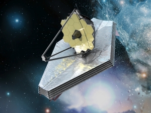 A rendering of the JWST